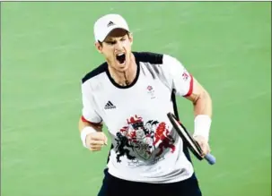  ?? JAVIER SORIANO/AFP ?? Britain’s Andy Murray defeated Argentina’s Juan Martin Del Potro to win the men’s singles gold medal at the 2016 Rio Olympics on August 14.