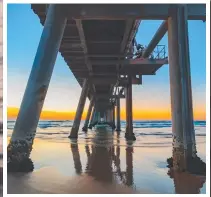  ?? Picture: DAVID ROWE (Instagram: @im_rowey) ?? The sky turns a magnificen­t colour behind the sand pumping jetty at The Spit.