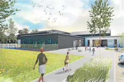 ??  ?? Above and below: images of the proposed new Muirfield Primary School in Arbroath.