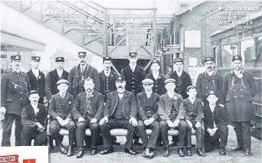  ??  ?? Ormskirk Station staff in 1908. Walter Tully is 3rd or 4th from right on the back row