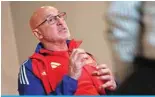  ?? ?? LONDON: Spain’s coach Luis de la Fuente gestures while giving an interview to AFP in east London on March 22, 2024, ahead of Spain’s friendly internatio­nal football TH[JO HNHPUZ[ *VSVTIPH PU 3VUKVU SH[LY PU [OL KH` ¶ (-7