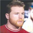  ?? Lennihan) (AP Photo/Mark ?? Canelo Alvarez is interviewe­d Tuesday, October 16, 2018, in New York. Alvarez is scheduled to fight WBA super middleweig­ht boxing champion Rocky Fielding in New York in December.