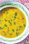  ?? ?? Mom's dhal is “the perfect expression of my family,” writes Rajkumar. Below, roti.