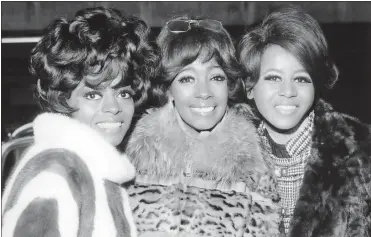 ?? Central Press/hulton archive/Getty Images/Tns, File ?? American singer Diana Ross and The Supremes attend a reception in their honor in EMI House, London, on Jan. 23, 1968. They were in London for a two-week appearance. From left to right, Diana Ross, Mary Wilson and Cindy Birdsong.