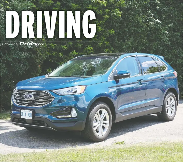  ?? JIL McINTOSH/DRIVING ?? The 2020 Ford Edge has plenty of competitio­n in the mid-size sport ute market, but Ford's second best-selling SUV offers reliable performanc­e for the price.