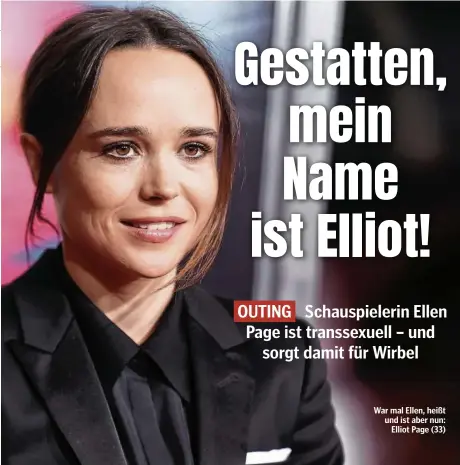  ??  ?? War mal Ellen, heißt und ist aber nun: Elliot Page (33)