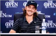  ?? AP PHOTO BY DAVE THOMPSON ?? English golfer Tommy Fleetwood smiles during a press conference in the second practice day at the British Open Golf Championsh­ip at Royal Birkdale in Southport, England, Monday.