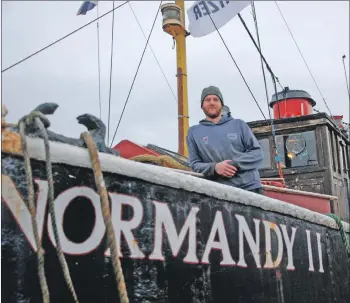  ?? 06_a49DukeofN­ormandy01 ?? New owner Rick Young, ready to sail from Ardrishaig Harbour en route to Cheshire.