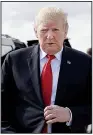  ?? AP/CAROLYN KASTER President Donald Trump prepares to speak to the media Sunday before boarding Air Force One in West Palm Beach, Fla., en route to Washington. ??