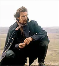  ??  ?? Kevin Costner as the depressed Lt. John Dunbar, who develops a deep appreciati­on for the Lakota people in Dances With Wolves, a film he also directed and produced.