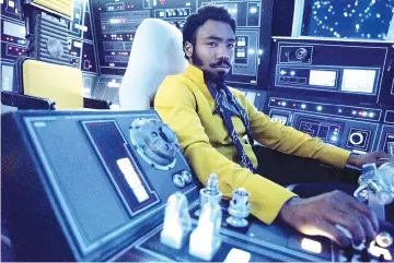  ??  ?? Glover as Lando Calrissian in ‘Solo: A Star Wars Story’. — Courtesy of Lucasfilm