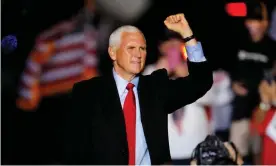  ?? Photograph: Jonathan Drake/Reuters ?? An unmasked Mike Pence spoke at a rally in North Carolina on Sunday, despite five of his aides testing positive for coronaviru­s.