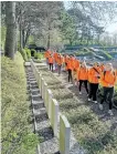  ?? SUBMITTED PHOTO ?? Cycling tour participan­ts tour the Noordwijk cemetery in Holland.