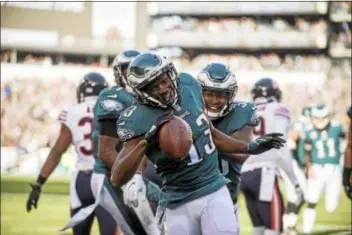  ?? DIGITAL FIRST MEDIA FILE PHOTO ?? Eagles players, among them receiver Nelson Agholor, were happy head coach Doug Pederson announced Monday that Nick Foles will be the starting QB in Thursday night’s opener against the Atlanta Falcons.