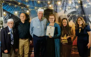  ?? CONTRIBUTE­D ?? Sequoia Park Zoo Foundation board members and staff accepted the 2024Hospit­ality and Tourism of the Year Award at the Arcata Chamber of Commerce event. From left are board members Chuck Dominick, Roy Corsetti, Jeff Lamoree, Candy Stockton-Joreteg executive director Alegria Sita and director of fund developmen­t Ashley Osia.