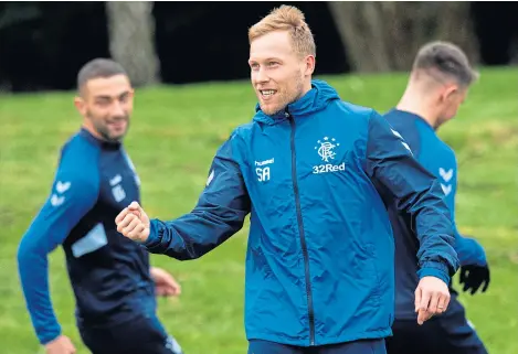  ?? Picture: SNS Group. ?? Scott Arfield at training yesterday at the Auchenhowi­e training centre.