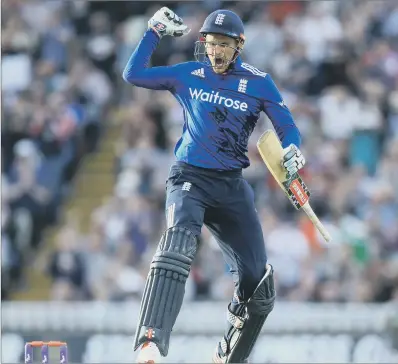  ?? PICTURE: NIGEL FRENCH/PA WIRE ?? READY TO RETURN: England batsman Alex Hales, seen celebratin­g reaching a century against Sri Lanka last December, is expected to get the allclear on Monday after suffering a broken hand during the winter tour to India.