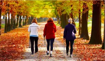  ??  ?? The health benefits of walking include better energy and fitness levels and sleeping better