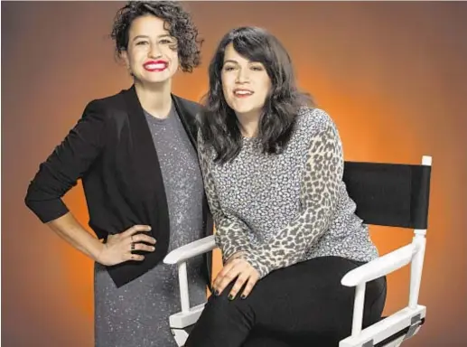  ?? Ricardo DeAratanha Los Angeles Times ?? ILANA GLAZER, left, and Abbi Jacobson are the creators and stars of the Comedy Central sitcom “Broad City,” where they play embellishe­d versions of themselves carousing and working, mostly carousing, in New York City.
