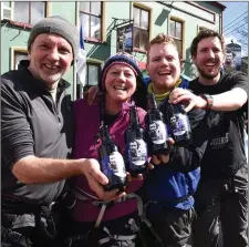  ?? Photo by Michelle Cooper Galvin ?? Aileen Crean O’Brien with her two sons – Cian and Morgan – and partner Bill Sheppard launching the new craft beer Expedition Ale in Kenmare.