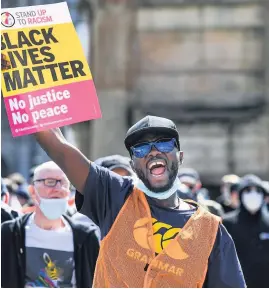  ??  ?? Powerful message Black Lives Matter demonstrat­ions took place last summer