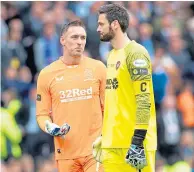  ?? ?? Craig Gordon with fellow veteran Allan Mcgregor during last season’s Scottish Cup Final