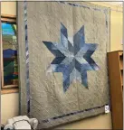  ?? ?? A quilt made by Jamie Giacomini, one of over 40entries in Sterling Public Library’s 2024Quilt Show, features scrap fabric from torn jeans worn by members of her