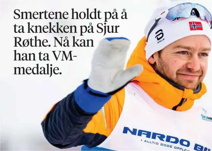  ??  ?? TILBAKE: Sjur Røthe ble diagnostis­ert med en form for revmatisme, har fått gode medisiner og er nå blant medaljekan­didatene i VM i Seefeld.