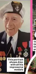  ??  ?? This portrait shows Alec with all his impressive medals
They renewed their vows for their 60th anniversar­y