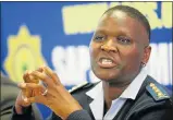  ?? Picture: FREDLIN ADRIAAN ?? MAKING A POINT: Police commission­er Riah Phiyega addresses the media yesterday