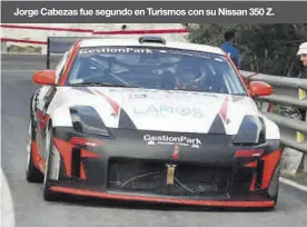  ?? J.J. MEDINA / CHENCHO MARTÍNEZ ?? Jorge Cabezas fue segundo en Turismos con su Nissan 350 Z.