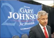  ?? JOHN RAOUX / ASSOCIATED PRESS ?? Libertaria­n presidenti­al candidate Gary Johnson was able to make the Ohio ballot by doing a candidate swap with Charles Earl.