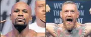  ?? AP ?? Floyd Mayweather (L) will fight Conor McGregor on August 26.