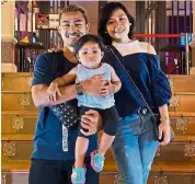  ??  ?? Happy family: Mohd Firhan holding his daughter nur ayra delisha with wife nur aini Mohamad.