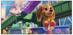  ??  ?? Liberty (voiced by Marsai Martin) appears in “Paw Patrol: The Movie” from Paramount Pictures. The film sat at No. 2 last weekend, below the top film “Free Guy.”