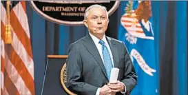  ?? JIM LO SCALZO/SHUTTERSTO­CK ?? President Donald Trump attacked Attorney General Jeff Sessions on Monday over the indictment­s of two GOP congressme­n on corruption charges.