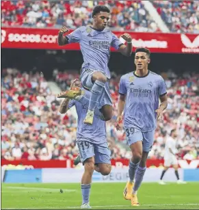  ?? Foto: getty ?? Rodrygo Goes celebra de forma efusiva su segundo gol ante el Sevilla