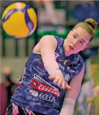  ?? ?? Bomber svedese Isabelle Haak, 24 anni, alla seconda stagione a Conegliano