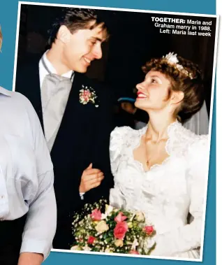  ??  ?? TOGETHER: Maria and Graham marry in 1988. Left: Maria last week