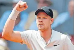  ?? Picture: AP. ?? Massive scalp: Kyle Edmund got past Novak Djokovic to advance in Madrid.