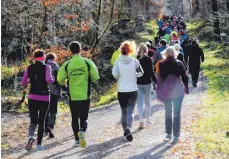  ?? FOTO: GÜNTHER LENZ ?? Auf einen vollen Wald hoffen TSV-Freizeitsp­ortler beim Silvesterl­auf – bei dem gibt es keine Zeitmessun­g, dafür aber Bewegung.