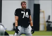  ?? JOHN LOCHER — THE ASSOCIATED PRESS ?? Raiders offensive tackle Kolton Miller’s career appears on the rise, and he might be in line for a contract extension.