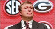  ?? CURTIS COMPTON/CCOMPTON@AJC.COM ?? “This year is independen­t of the past. We’ve got to go out there and practice the right way,” said Georgia coach Kirby Smart.