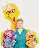  ?? Jennifer Barnhart / Contribute­d photo ?? Jennifer Barnhart with “Sesame Street” characters Granny Bird, back; Maggie, left, and Zoe, right.