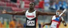  ?? STEVE RUSSELL/TORONTO STAR ?? Aaron Brown and the rest of Canada’s 4x100-metre relay quartet had a long, tense wait post-race while officials considered two official protests.