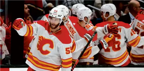  ?? STEPH CHAMBERS/GETTY IMAGES ?? Flames defenseman Noah Hanifin, who will be an unrestrict­ed free agent this summer, was traded to the Golden Knights.