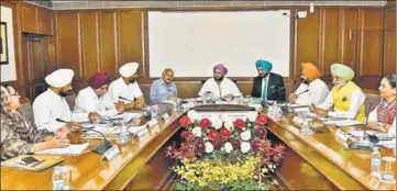  ?? HT PHOTO ?? Chief minister Capt Amarinder Singh chairing the Punjab cabinet meeting in Chandigarh on Wednesday.