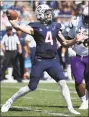  ?? Jessica Hill / Associated Press ?? Bryant Shirreffs has had one of the best two-game stretches ever for a UConn quarterbac­k, throwing for more than 400 yards in back-to-back games.