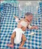  ??  ?? The infant undergoing treatment at the civil hospital in Jalandhar. HT PHOTO