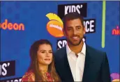  ??  ?? Danica Patrick and NFL player Aaron Rodgers, seen at the Nickelodeo­n Kids’ Choice Sports Awards in 2018, are reportedly no longer together, according to Patrick’s rep. ALBERTO E. RODRIGUEZ — GETTY IMAGES FOR NICKELODEO­N